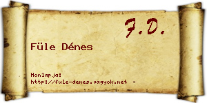 Füle Dénes névjegykártya